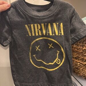 NIRVANA Charcoal Tee with Gold Graphic